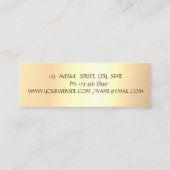 エレガントシンプルフェイク金ゴールド スキニー名刺 (裏面)