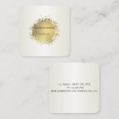 エレガントシンプルフェイク金ゴールド スクエア名刺 (正面/裏面)