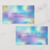 エレガントシンプルフェイク金ゴールド、ホログラフィック 名刺 (正面/裏面)