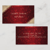 エレガントシンプルフェイク金ゴールド,赤グリッター《写真》ぼけ味 名刺 (正面/裏面)