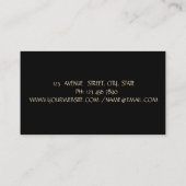エレガントシンプルフェイク金ゴールド,黒 名刺 (裏面)