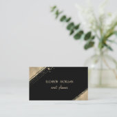 エレガントシンプルフェイク金ゴールド,黒 名刺 (スタンド正面)