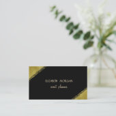 エレガントシンプルフェイク金ゴールド,黒 名刺 (スタンド正面)