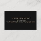 エレガントシンプルフェイク金ゴールド,黒 名刺 (裏面)