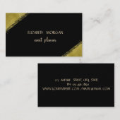 エレガントシンプルフェイク金ゴールド,黒 名刺 (正面/裏面)