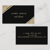 エレガントシンプルフェイク金ゴールド,黒,真珠 名刺 (正面/裏面)