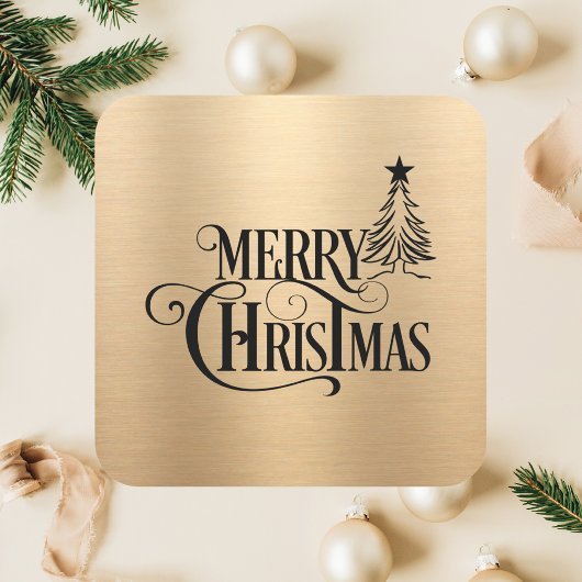 エレガントシンプルフェスティバルミニマルメリークリスマス スクエアシール