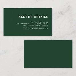 エレガントシンプルフォレストグリーン秋の結婚式詳細 エンクロージャーカード