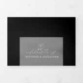 エレガントシンプルフォーマル白黒結婚の3倍 三つ折り招待状 (カバー)
