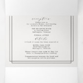 エレガントシンプルフォーマル白黒結婚の3倍 三つ折り招待状 (内部中)