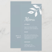 エレガントシンプルフォーマルFolids Dusty Blue結婚's メニュー (正面/裏面)