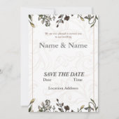 エレガントシンプルフローラのカスタマイズ 招待状 (正面)