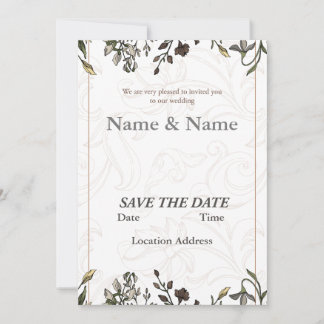 エレガントシンプルフローラのカスタマイズ 招待状