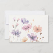 エレガントシンプルフローラアイボリーウェディングRSVP応答 出欠カード (裏面)