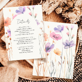 エレガントシンプルフローラアイボリー結婚詳細 エンクロージャーカード