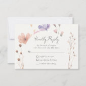 エレガントシンプルフローラモカ式RSVP応答 出欠カード (正面)