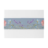 エレガントシンプルフローラワイルドフラワーブルー結婚ズ 招待状ベリーバンド (裏面例)