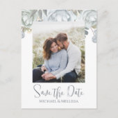 エレガントシンプルフローラ写真水彩バラ花 ポストカード (正面)