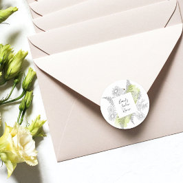 エレガントシンプルフローラ白黒 ラウンドシール