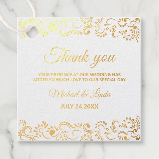 エレガントシンプルフローラ結婚s フェイバータグ (正面)