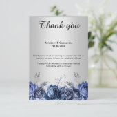 エレガントシンプルフローラ銀サンキューカード 招待状 (スタンド正面)