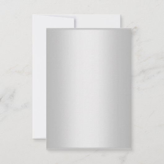 エレガントシンプルフローラ銀サンキューカード 招待状 (裏面)