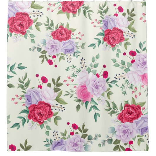 エレガントシンプルフローラ シャワーカーテン (正面)