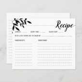 エレガントシンプルブライダルシャワーレシピカード (正面/裏面)