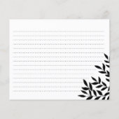 エレガントシンプルブライダルシャワーレシピカード (裏面)