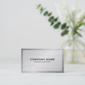 エレガントシンプルブラシ付きフェイク鋼材 名刺 (スタンド正面)