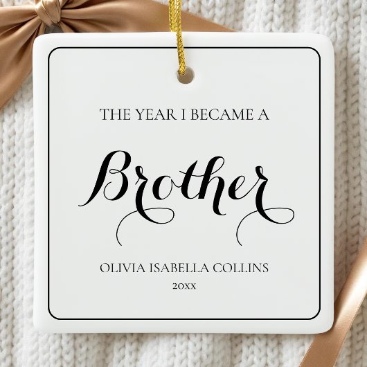 エレガントシンプルブラック第モダン1位クリスマスブラザー セラミックオーナメント