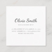 エレガントシンプルブルーウォーター色フローラ美しい スクエア名刺 (裏面)