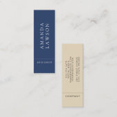 エレガントシンプルブルーベージュ スキニー名刺 (正面/裏面)