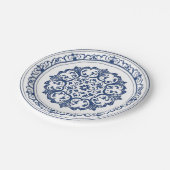 エレガントシンプルブルーホワイトフラワーchinoiserieスタイル ペーパープレート (アングル)
