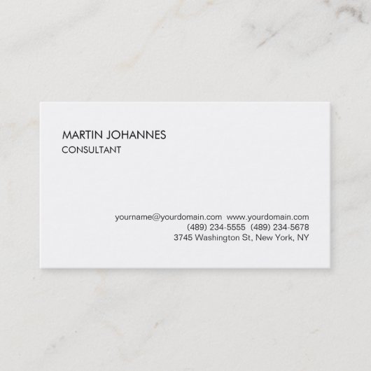 エレガントシンプルプレーン白黒名刺 名刺 (正面)