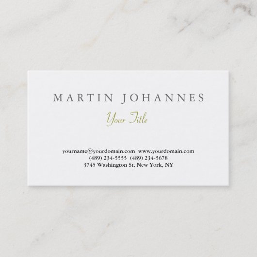 エレガントシンプルプレーン芸術的名刺 名刺 (正面)