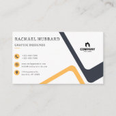 エレガントシンプルプロフェッショナルブラックカスタムロゴ 名刺 (正面)