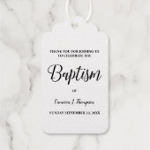 エレガントシンプルベビーバプティススクリプト ギフトタグ (裏面)