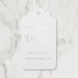 エレガントシンプルベビーバプティススクリプト ギフトタグ