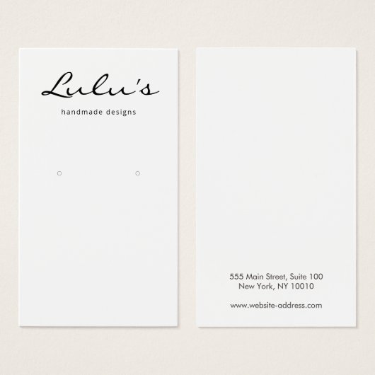 エレガントシンプルホワイトイヤリングディスプレイ (正面&裏面)