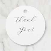 エレガントシンプルホワイトグレーモノグラム結婚ズ フェイバータグ (裏面)