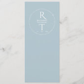 エレガントシンプルホワイトグレーモノグラム結婚ズ メニュー (正面)