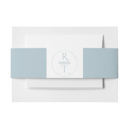 エレガントシンプルホワイトグレーモノグラム結婚ズ 招待状ベリーバンド