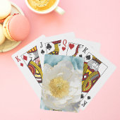 エレガントシンプルホワイトフラワーラグジュアリー金ゴールド水彩 トランプ