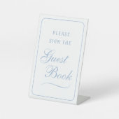 エレガントシンプルホワイトライトブルーゲストハウス 台座サイン (正面)