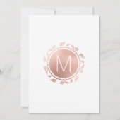 エレガントシンプルホワイトローズ金ゴールドフローラ 招待状 (裏面)