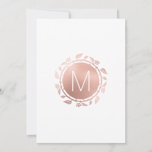 エレガントシンプルホワイトローズ金ゴールドフローラ 招待状 (裏面)