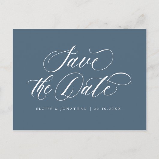 エレガントシンプルミニマモダンリスト日付の保存 ポストカード (正面)