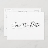 エレガントシンプルミニマモダンリスト日付の保存 ポストカード (正面/裏面)