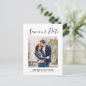 エレガントシンプルミニマモダンリスト日付の保存 ポストカード (スタンド正面)